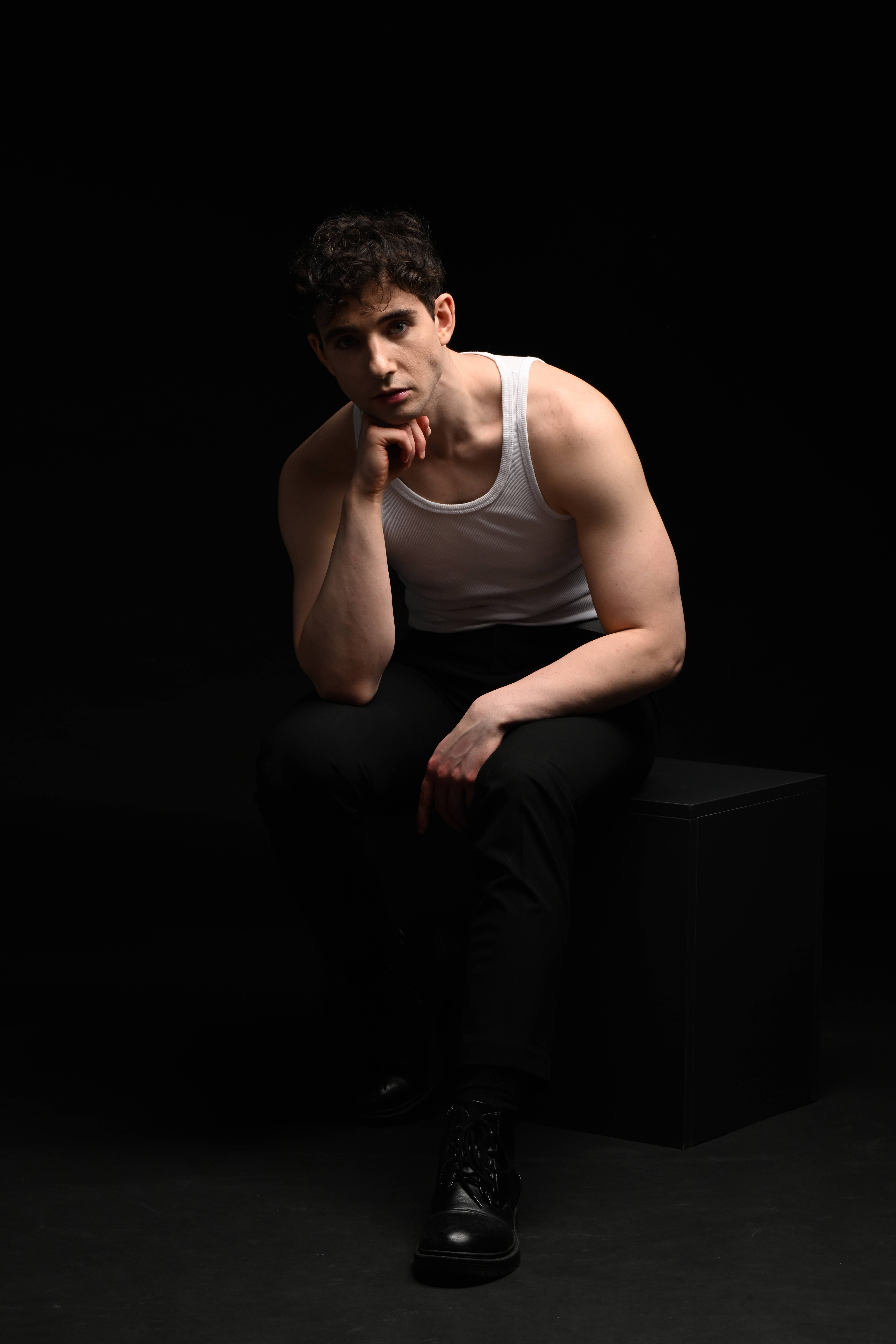 Studio — white tank on cube